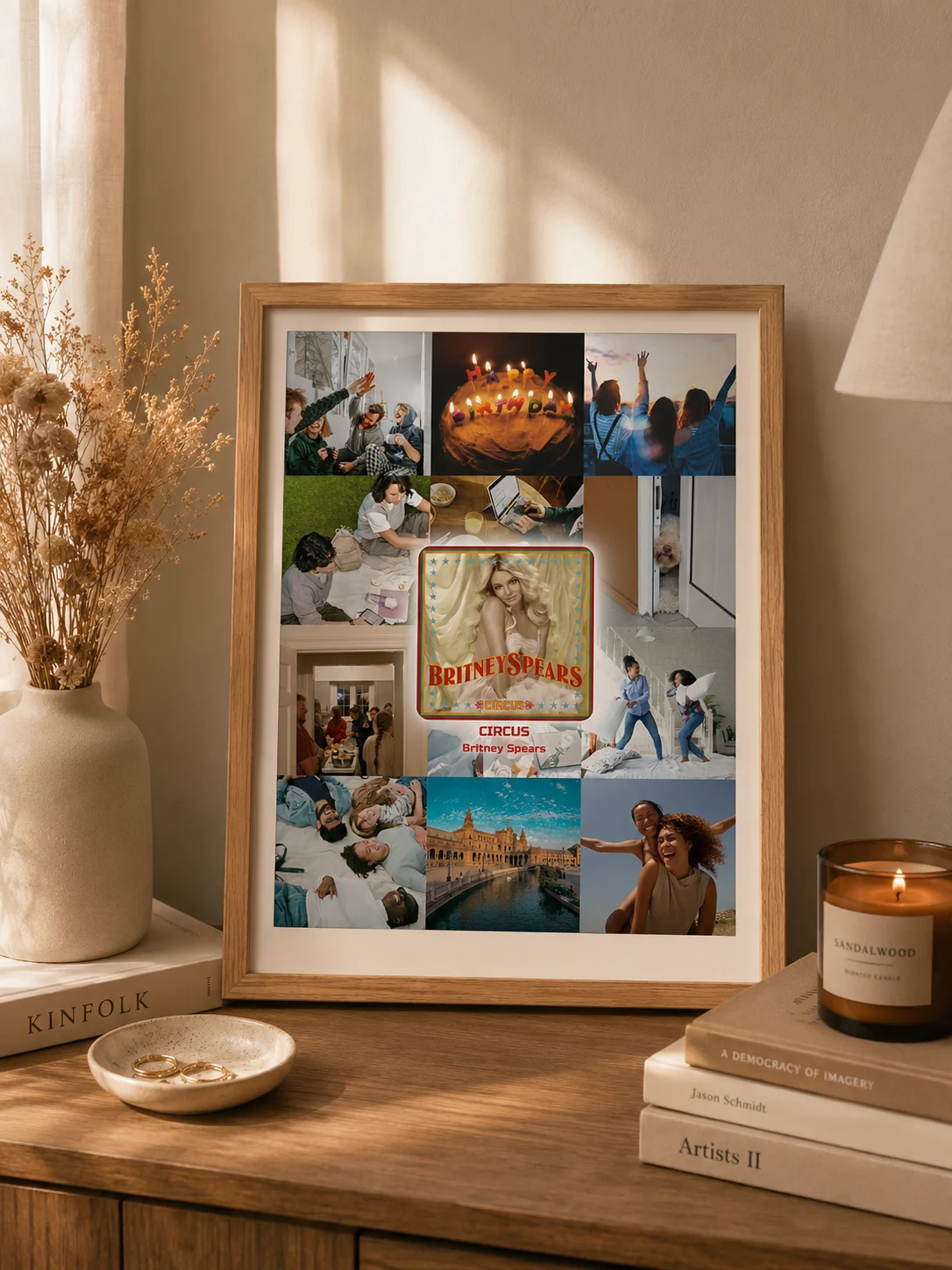 Ramka muzyczna z kodem Spotify i zdjęciem — personalizowany plakat muzyczny LoreFrame, dąb 15x20 cm